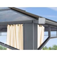 Garden pavilion 4x4 m aluminium polycarbonate roof poles approx. 8 mm pavilion garden tent 4 sides champagne