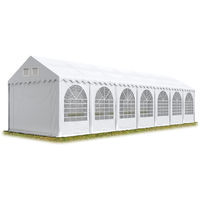 Marquee 4x14 m Party Tent Event Tent grey XXL 2.6m high approx. 550g/m² PVC 100% waterproof white