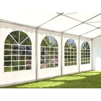 Marquee 4x14 m Party Tent Event Tent grey XXL 2.6m high approx. 550g/m² PVC 100% waterproof white