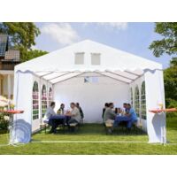 Marquee 4x14 m - fire resistant Party Tent Event Tent grey XXL 2.6m high approx. 550g/m² PVC 100% waterproof white