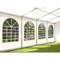 Marquee 4x14 m - fire resistant Party Tent Event Tent grey XXL 2.6m high approx. 550g/m² PVC 100% waterproof white