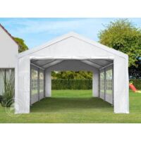 TOOLPORT Party Marquee 4x6 m in white 180 g/m² PE tarpaulin waterproof UV resistant Gazebo Garden Tent