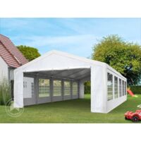 TOOLPORT Party Marquee 5x10 m in white 180 g/m² PE tarpaulin waterproof UV resistant Gazebo Garden Tent - white