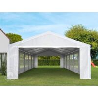 TOOLPORT Party Marquee 5x10 m in white 180 g/m² PE tarpaulin waterproof UV resistant Gazebo Garden Tent