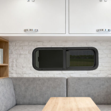 Festes Wohnmobil-Fenster, getöntes Fenster-Ersatz für Wohnmobil, Wohnwagen, Wohnmobil Caravan Seitenfenster getönt Schiebefenster Wohnwagenfenster Insektenschutz, Wohnwagen Seitenfenster:900300mm