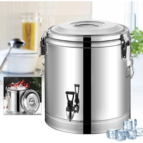 40L Edelstahl Warmhaltebehälter Speisenwärmer Thermo Kaltbehälter mit Deckel