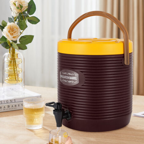 Insulated Beverage Dispenser, Commercial Cold & Hot Drink Dispenser with 304 Stainless Steel Interior and Spout, Portable Water Jug for Camping, Party, Commercial Catering DE (1/5)