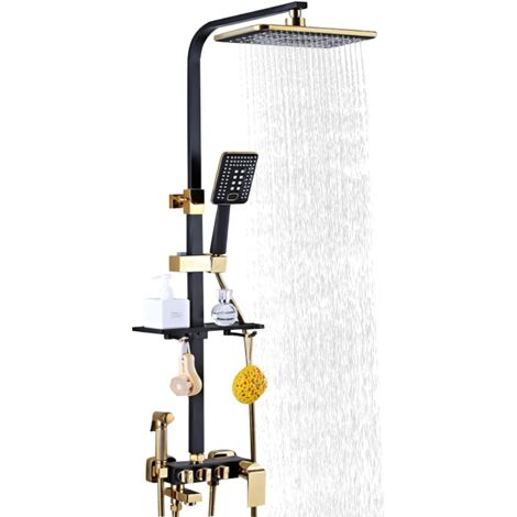 Duschsystem Duschset Regendusche Set Duscharmatur Thermostat Brause Seifenablage