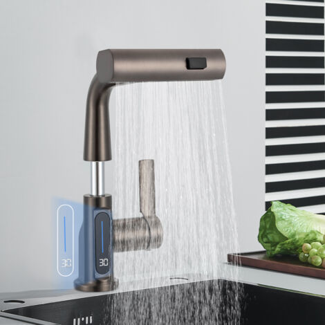 360° Küchenarmatur Wasserhahn Küche ausziehbar Brause Messing Einhandmischer