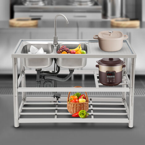 Lavello cucina acciaio inox, lavello doppio, lavello professionale (1/5)