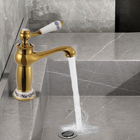 Rubinetto lavandino ottone retro, rubinetto bagno, lavandino, miscelatore antico (1/5)