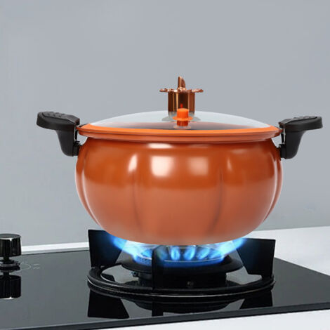 Pentola a pressione micro, pentola a pressione forma zucca, rivestimento antiaderente pietra Maifan, multifunzione 8L/2.11Gal (arancione), nuovo e alta qualità USA (1/5)