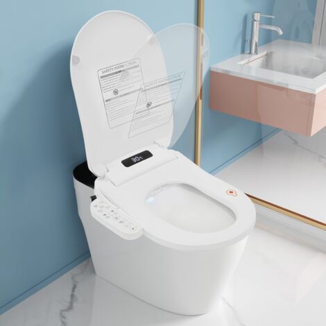 Seduta wc intelligente con bidè e ugello, seduta wc elettrica con doccia, discesa automatica, funzione doccia, asciugatura aria calda, temperatura e pressione acqua regolabili, luce notturna