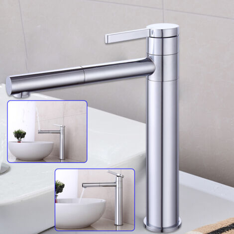Rubinetto, lavabo, rubinetto lavabo girevole 360°, miscelatore monocomando bagno DHL (1/5)