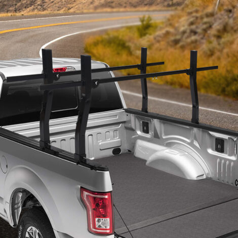 Barre tetto pickup, 1000 lbs acciaio al carbonio premium estensibile larghezza (45.67-70.87 pollici), barre cassone camion per campeggio kayak tavola surf legname scala nero Outdoorgoodss adattamento 