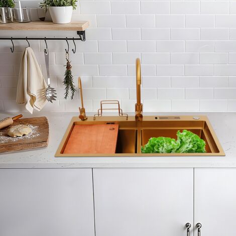 Lavello da cucina, lavello in acciaio inossidabile, set lavello da cucina multifunzione (1/5)