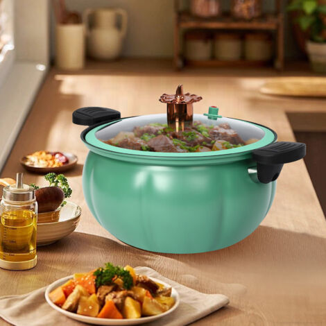 Pentola a pressione micro 8L, wok argilla antiaderente, pentola cottura zuppa multiuso