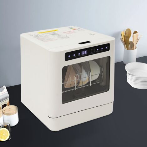 NUOVO Lavastoviglie mini portatile bianco, lavastoviglie da tavola, mini lavastoviglie, dimensioni prodotto: 433946 cm/ 16.9315.3518.11 pollici