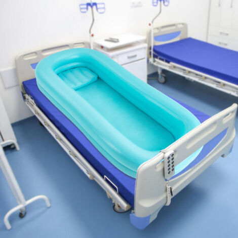 Vasca doccia gonfiabile comodino con pompa aria elettrica