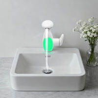 Rubinetto bagno 3 modalità, rubinetto lavabo LED con doccetta estraibile, rubinetto miscelatore a cascada per bagno, rotazione 360°, rubinetto creativo per lavabo con illuminazione multicolore