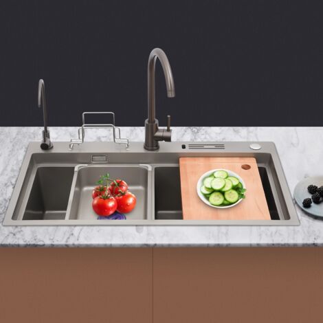 Fregadero de cocina, fregadero de acero inoxidable, juego de fregadero de cocina multifuncional (1/5)