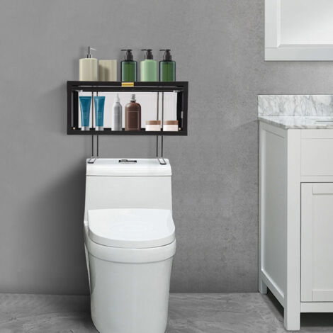 Estantes para decoración de pared, organizador de pared para baño sobre almacenamiento del inodoro, organizador de pared para baño, para almacenar artículos esenciales del baño (1/5)