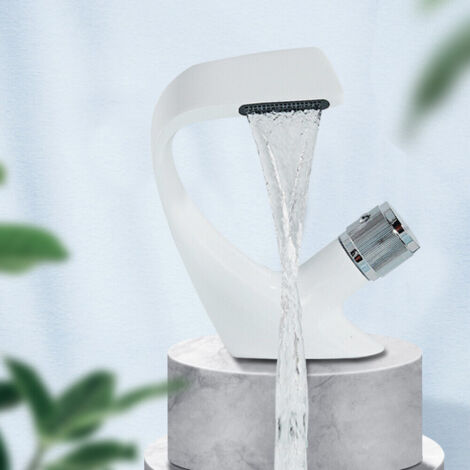 Lavabo de baño, grifo, grifo de lavabo en cascada, grifo mezclador, grifo de baño (1/5)