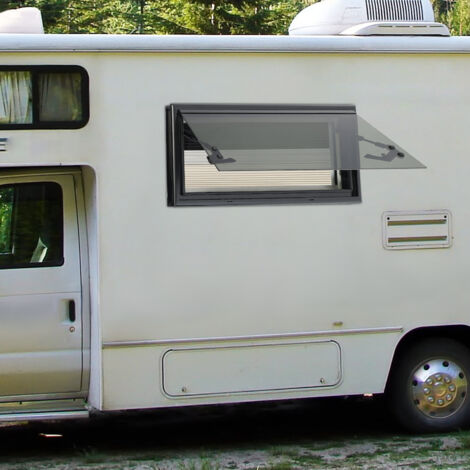 Ventana abatible para autocaravana caravana 700x300 mm, vidrio templado tintado para remolque