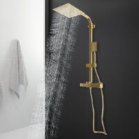 Set de ducha dorado, sistema de ducha con termostato de acero inoxidable 304, montaje en pared, grifo de ducha