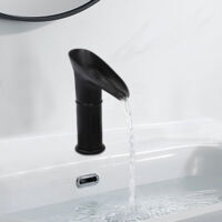 Grifo de lavabo con sensor infrarrojo, grifo de baño monomando mezclador negro