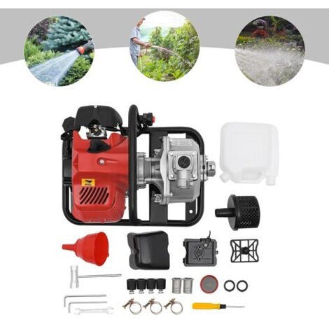 1" Petrol Water Transfer Pump 8000L/h With Hose Clamps and Fittings 2-stroke UK
