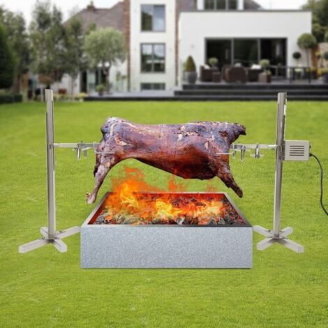 30kg Spit Hog Roaster BBQ Lamb Goat Rotisserie Spit Roast Grill Barbecue Steel