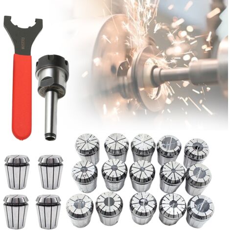 21pcs Mt2 Er32 M10 Collets Set Clamps Cnc Tool Collet Chuck Mk2 for Milling Tool (1/5)