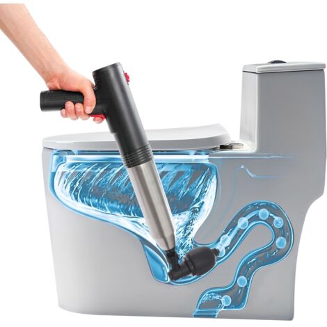 Electric Toilet Plunger with 3 Nozzles - 1500mAh Cordless Washbasin Floor Drain Cleaner Tool