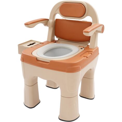 Bedside Commode for Elderly,220lbs Load Portable Toilet with Soft Seat & Armrests (1/5)