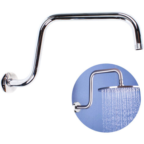 Shower Arm S Shape Gooseneck Stainless Steel Shower Head Extension Arm Bathroom