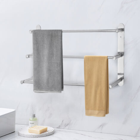 Bathroom 3 Towel Bars Towel Hanging Rod/Rail Wall Mount Stainless Steel Brushed Nickel (1/5)