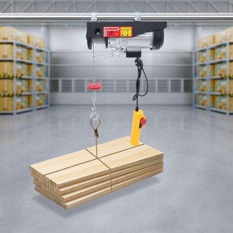 500kg Electric Hoist UK 1050W 18m Steel Wire with Emergency Stop & Remote