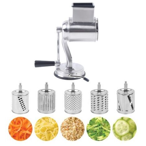 Rotary Grater Hand Drum Slicer Crank Vegetable Chopper Stainless Steel