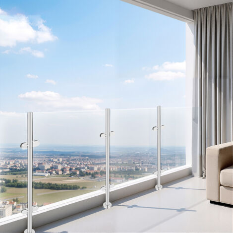 316 Stainless Steel Railing Post,Clamp Post with Sturdy Base,110cm Railing Middle Post