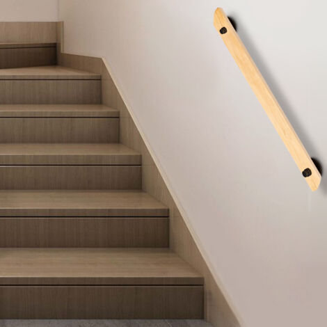 Stair Handrail Solid Wood Staircase Grab Wall Rail Bannister Safe Railing 1m