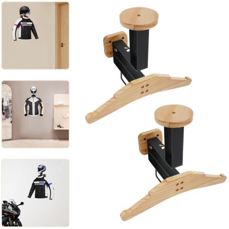 2Pcs Wall Mounted Helmet Holder Hook Rack Motorcycle Helmet Showing Wall Hanger (1/5)