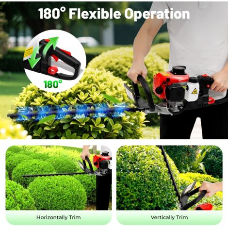 2 Stroke Petrol Hedge Trimmer 65Mn Steel Brush Cutter Air-cooled Hedgetrimmer