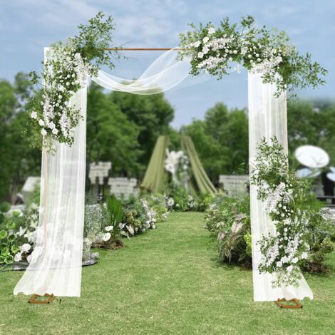 Wedding Arch Backdrop Stand Metal Square Flower Frame 9.8FT Garden Party Decor (1/5)