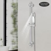 Adjustable Stainless Steel Bathroom Shower Head Holder Riser Rail Bracket Slider