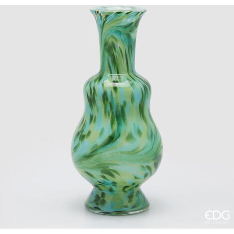 EDG Enzo De Gasperi Vaso Macula Bottiglia H 46,5 Cm D 21,5 Cm Vetro Green