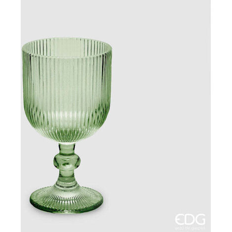EDG Enzo De Gasperi Bicchiere Righe Calice H 14 Cm D 8 Cm Colore Green 6 Pz