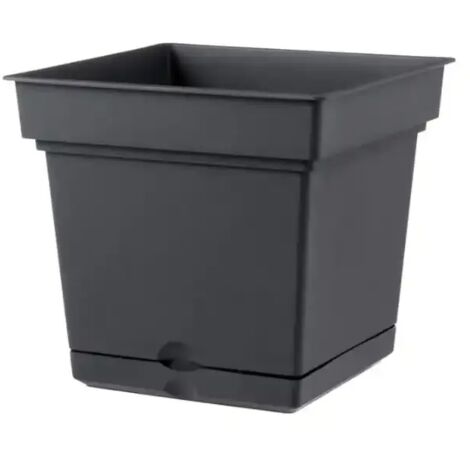 Vaso Quadrato Still Elements 38 Antracite in Plastica Riciclata 38x38xh38cm
