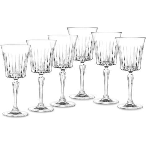 Set 6 Calici Vini Rossi Linea Timeless 30 cl In Cristallo Luxion Made in Italy