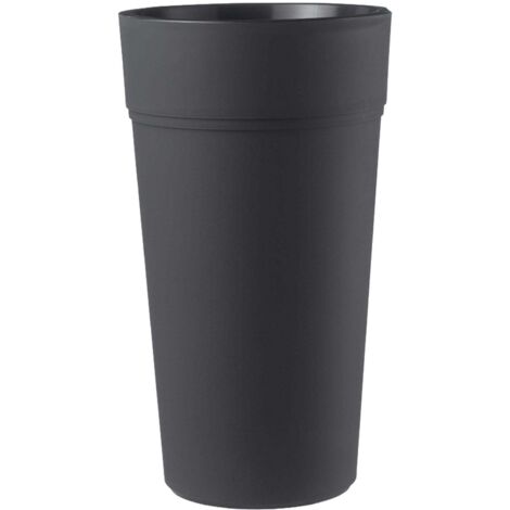 Vaso tondo alto "Stem Element" in Plastica da esterno e giardino per piante e fiori -80 cm / Bruno